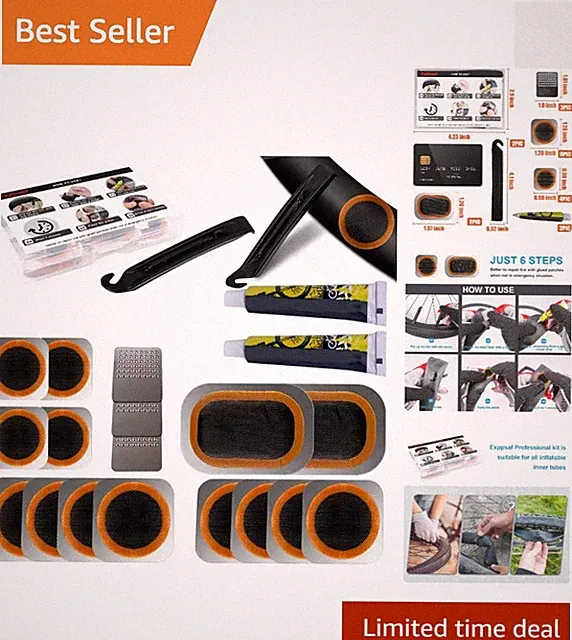 Comprehensive Bicycle Repair Kit – 6 Patches, User Manual & Metal Tools Included